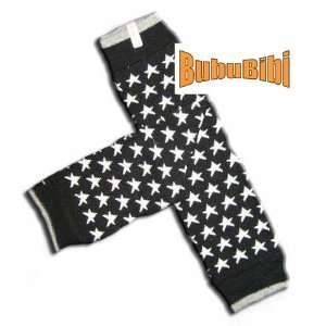  BLACK WITH WHITE STARS Baby Leggings/Leggies/Leg Warmers for Cloth 