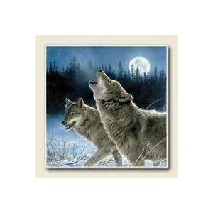  Howling At The Moon Absorbastone Set of 4 Coasters 