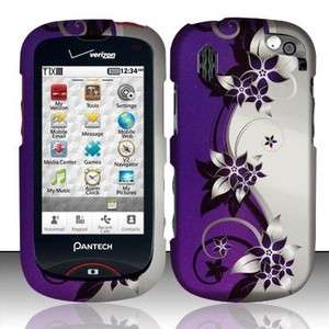 Purple Silver Vines HARD Protector Case Snap on Phone Cover for 