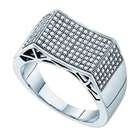 Sea of Diamonds 1/2 Carat Diamond Mens 10k White Gold Micro Pave Ring