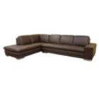   Studio Aladdin Leather/Leather Match Sofa/Chaise Set in Dark Brown LCF