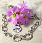 Mum Eternal Love Infinity Symbol Charm Bracelet Mothers Day Birthday 