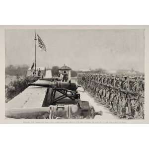 1899 Print Fort Santiago Manila American Flag Raising 