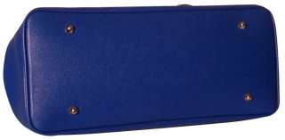 Genuine Italian Leather Hand bag Satchel Purse Tote Blue 963  