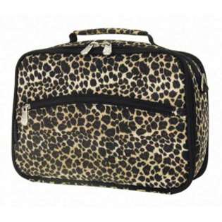   Quilted Microfiber Mini Cosmetic Organizer And Travel Case   Leopard