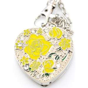 Yellow Rose Heart Shaped Handbag Hanger w/ Chain