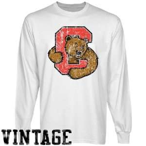 Cornell Big Red White Distressed Logo Vintage Long Sleeve 