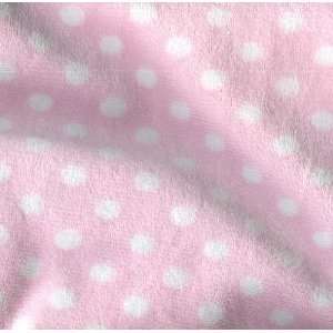  60 Wide Minky Mini Polka Dots Baby Pink/White Fabric By The Yard 