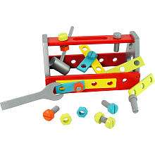   wooden toolbox by toys r us our price $ 14 99 our recommended age 3 5
