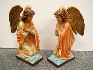 Pair of Kneeling Adoring Angel Statues + 12 ht. +  