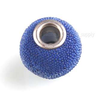 120pcs 151596 Blue Acrylic Fulled Charms Beads Fit European Bracelets 