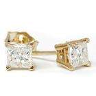 Pompeii3 Inc. .33CT Princess Cut Yellow Gold Diamond Studs Earrings