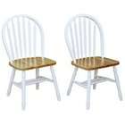 Target Marketing Wooden Dining Chairs   White/Natural   Set of 2 