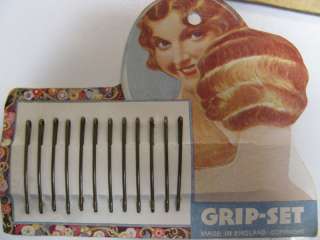 Vintage Grip Set English Hair Pins  