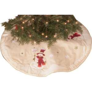 42 Snowman With Hat Christmas Tree Skirt 
