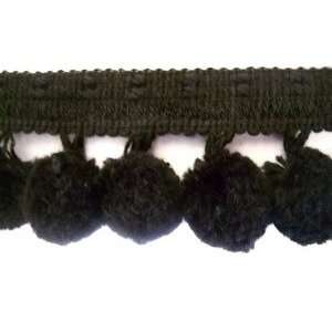  2 Inch Black Ball Fringe Conso King Cotton R01 By The Yard 