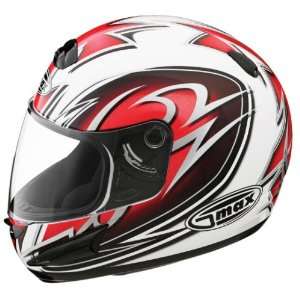  GMAX GM38 Full Face Street Helmet White/Red/Black/Silver X 
