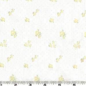    Wide Extra Wide Percale Sheeting Floral Yellow Fabric By The Yard
