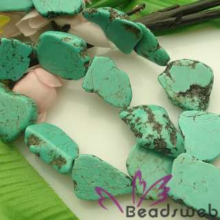Natural Turquoise Stone Large Nugget Loose Beads 16.5  