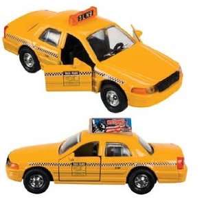    Toysmith Pull Back Yellow Taxi Cab With Opening Doors Toys & Games