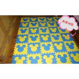 Disney Mickey Mouse Head Figure Foam Floor Puzzle Mat Nursery Soft Mat 
