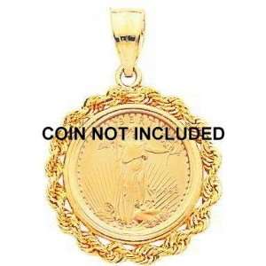    14K Gold Bezel Jewelry for 1/10oz American Eagle Coin Jewelry