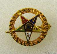 ORDER EASTERN STAR   10k Gold Vintage Masonic PIN  