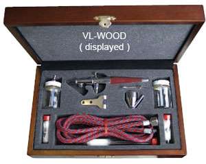 Paasche VL Siphon Feed Double Action Internal Mix Airbrush Set In Wood 