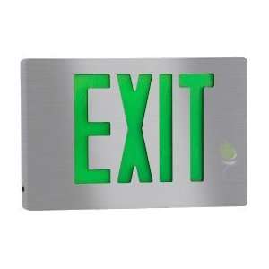  Universal Cast Aluminum LED Exit Sign   Green Letters 