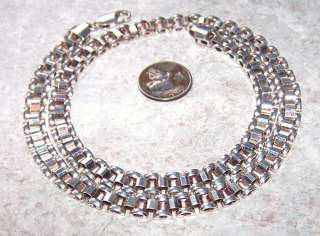 SLINKY STERLING SILVER BOOK CHAIN NECKLACE 7mm X 18.25 28 grams 