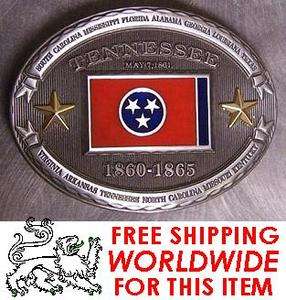 Confederate States Belt Buckle Tennessee Flag NEW  