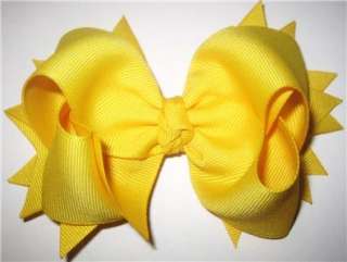 Sunny Yellow Hair Bow Loopy Baby Toddler Girls Hairbow  