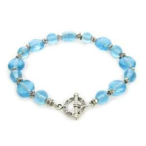   / Aqua Blue Indian Glass Bracelet by Dragonheart     21cm Jewelry