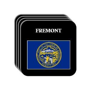 US State Flag   FREMONT, Nebraska (NE) Set of 4 Mini Mousepad Coasters