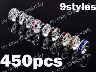   wholesale jewelry lots crystal rhinestone Rondelle spacer beads  