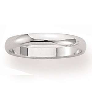  14K White Gold 3mm Domed Light Traditional Fit Wedding Band 