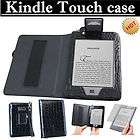 KINDLE TOUCH LEATHER COVER CASE BLUE+ WITH blue READING LIGHT LIGHTED 