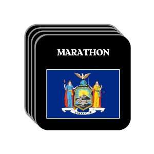  US State Flag   MARATHON, New York (NY) Set of 4 Mini 