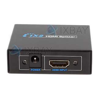 Port HDMI Splitter Adapter 1 PC/DVD to 2 HDTV Monitor  