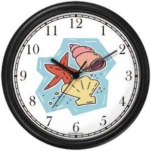  Seashell or Sea Shell, Seastar, Starfish Animal Wall Clock 