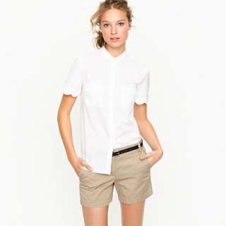 Scallop short sleeve shirt   blouses   Womens shirts & tops   J.Crew