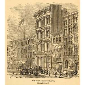 1872 New York Stock Exchange NYSE Architecture Print   Original 