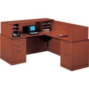    R Reception L Shaped Office Desk Full Pedestal