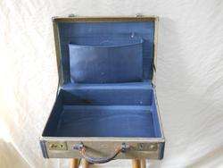 Vintage Brown/Caramel Tweed Suitcase Luggage 17x12x6 Clean/Handle 