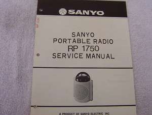 1973 SANYO AM Portable Radio RP1750 Orig SERVICE MANUAL  