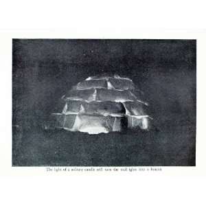  1951 Halftone Print Arctic Polar Snow Inuit Eskimo Igloo 