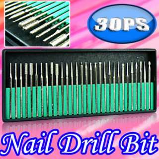 30x Electric Nail Art Manicure Files Drill Replacement Bits Kits Shank 
