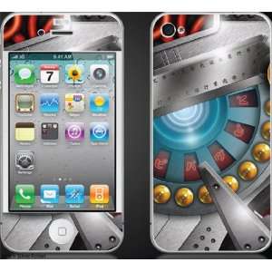  For the Apple iPhone 4 Silver Robot Design Skin + Screen 