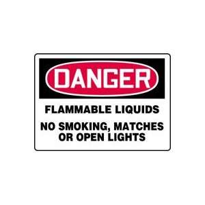   NO SMOKING, MATCHES OR OPEN LIGHTS 10 x 14 Adhesive Dura Vinyl Sign