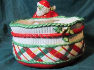 FITZ AND FLOYD ESSENTIALS REMEMBERING SANTA CANDY DISH  